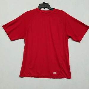 Reebok Play Dry Mens' Active Speedwick Shirt  Red Short Sleeved Size Small